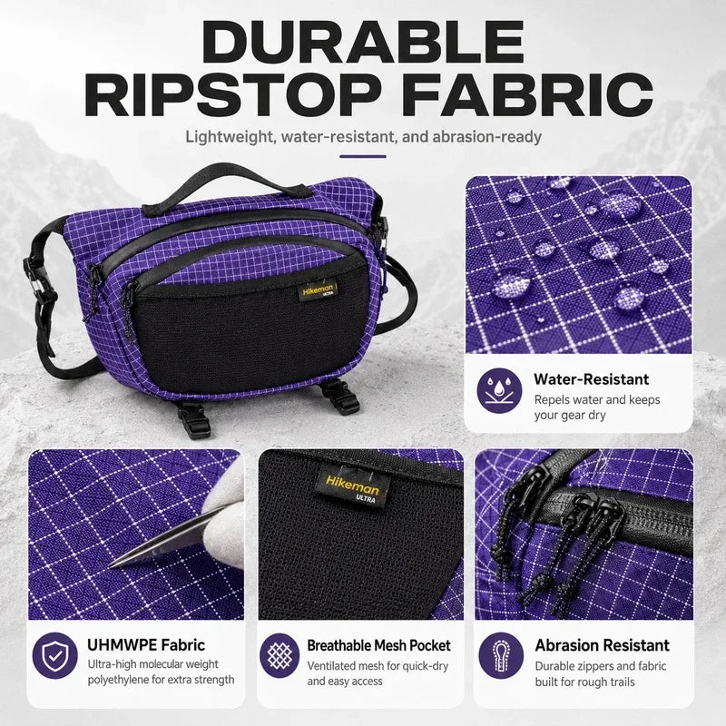 Ultralight Chest Pack UHMWPE Water‑Resistant Crossbody Bag Multi‑Pocket Sling Bag For Hiking Cycling Camping Travel Daily Use