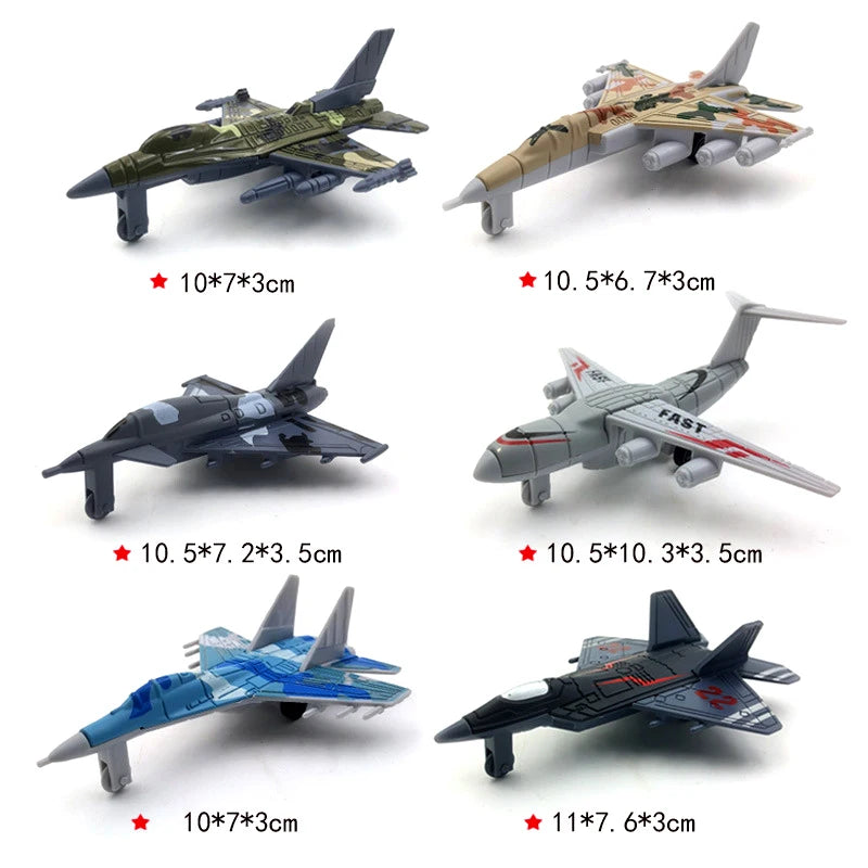 Fighter Model 6Pcs Aircrafts Set MINI Alloy Military Airplane Toys Collection Warplane Decorations For Kids Boys Gift
