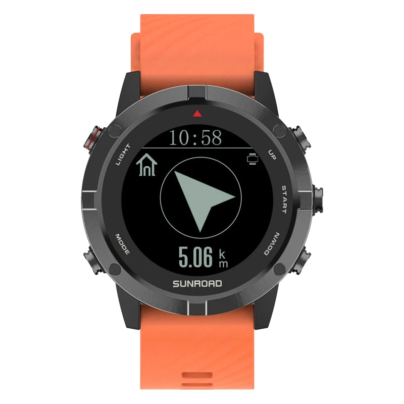 Sunroad GPS Sports Watch Digital Altimeter Compass Barometer Waterproof Cycling Running Swimming Heart Rate Monitor BT Watches