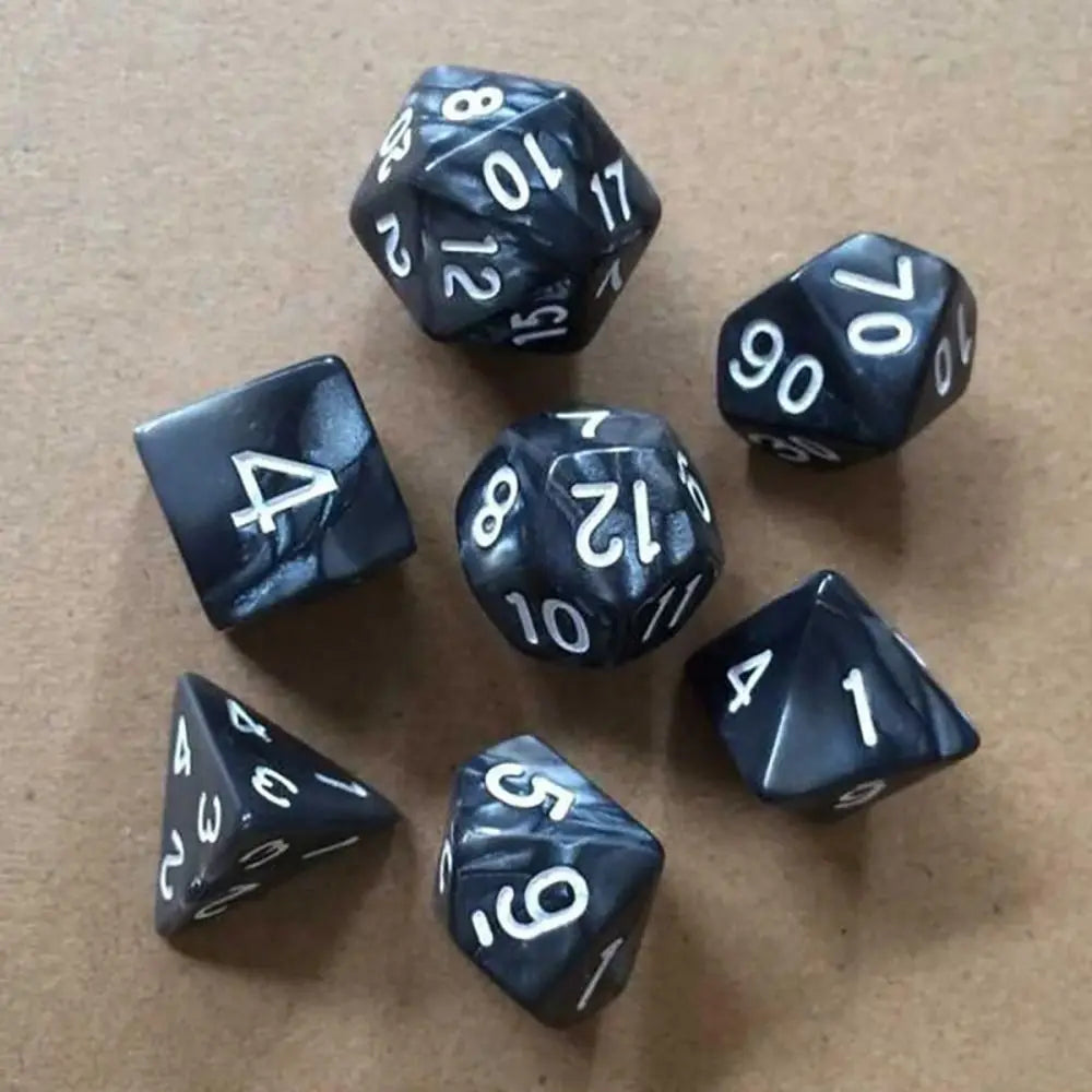7Pcs/set Acrylic Double-Colors Digital Dice Set Table Game Opaque Polyhedral Dices for DND Dice Tabletop Role-Playing Game Dice