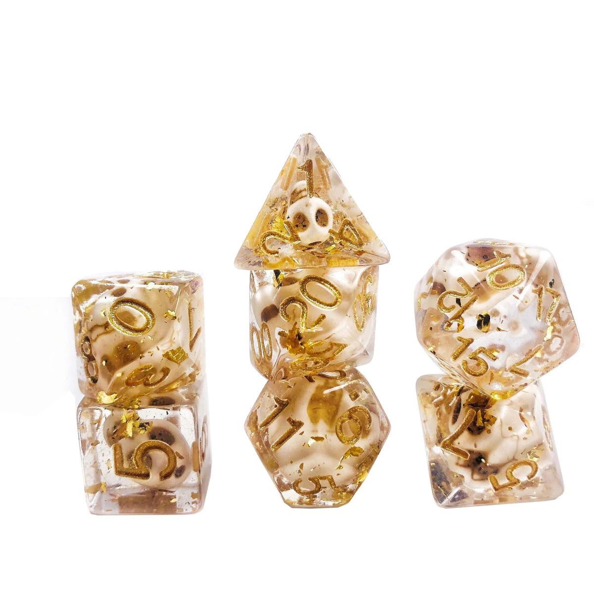 New 7 Pieces Acrylic Polyhedral Dices Set Bar Toys Filled With Ducks D6 Data D8 D10 D12 D20 Dice Role For TRPG DND Accessories