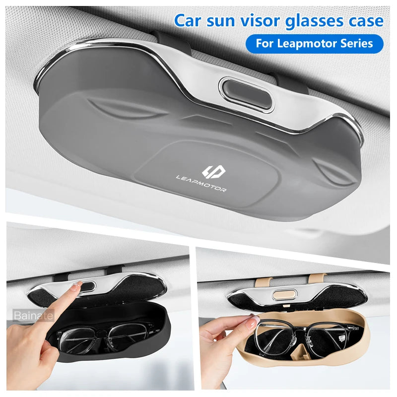 Car Glasses Box Sun Visor Glasses Holder For Leapmotor C10 C11 C16 B01 B10 C01 2024-2026 Shock-proof Eyeglasses Storage Case