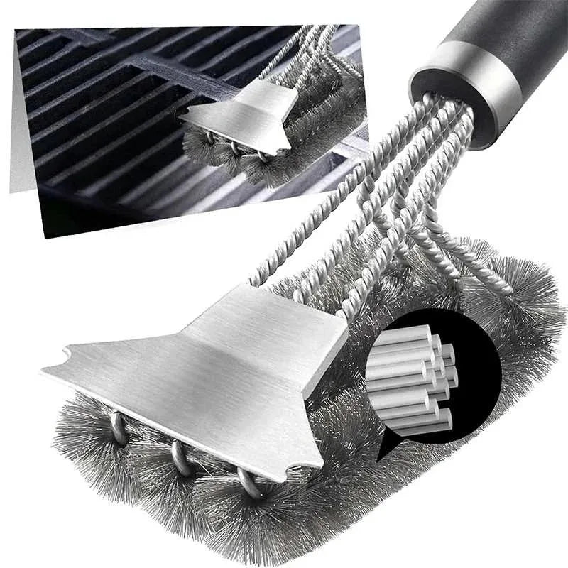BBQ grill cleaning brush steel wire brush for cleaning BBQ grill and BBQ stove steel brush specialized cleaning tool for BBQ