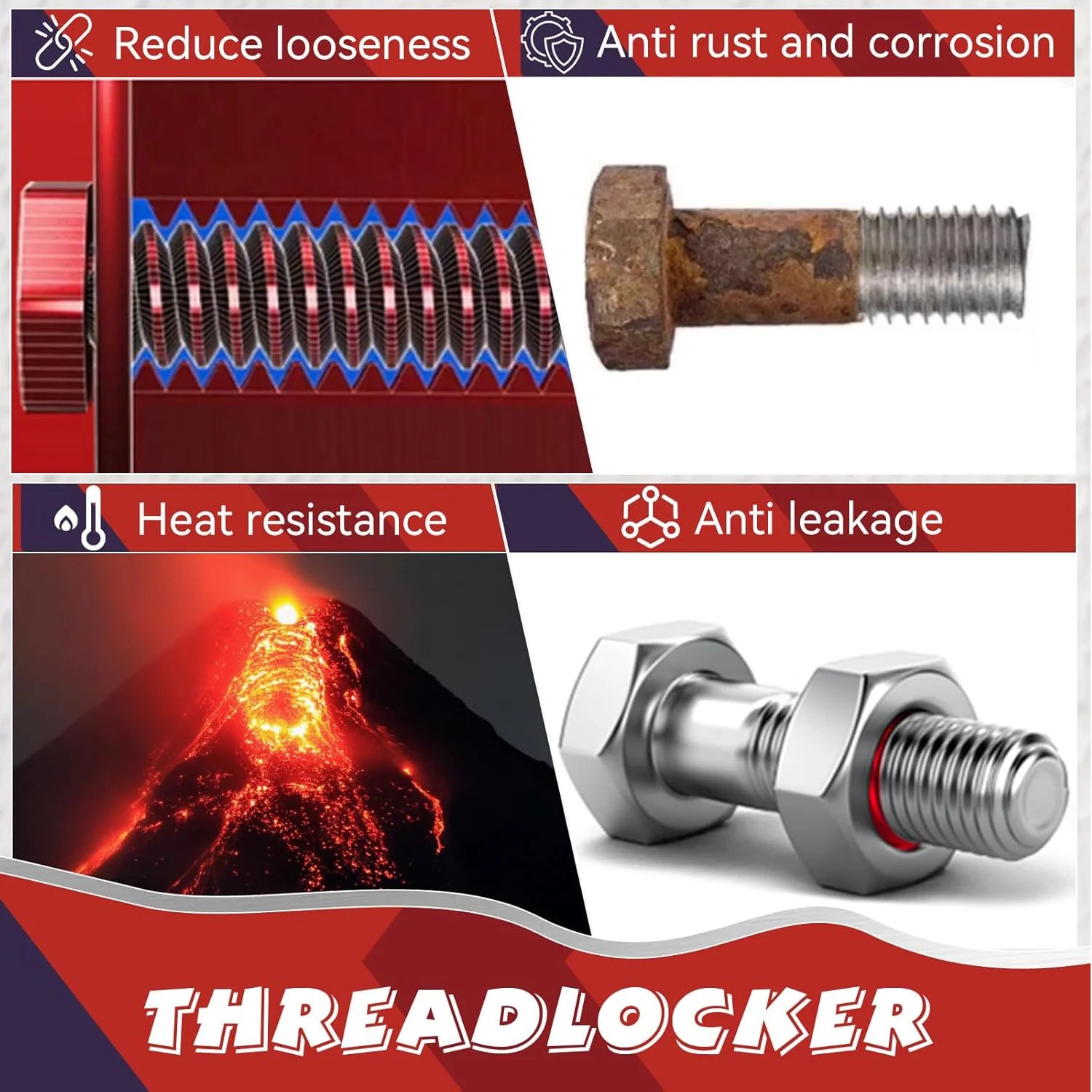Blue Medium Strength Threadlocker Removable Quick-Drying Screw Locking Agent Industrial Thread Sealant 50ml Thread Locking Liquid Strong Anti-Slip Thread Fixing Adhesive easy to apply.