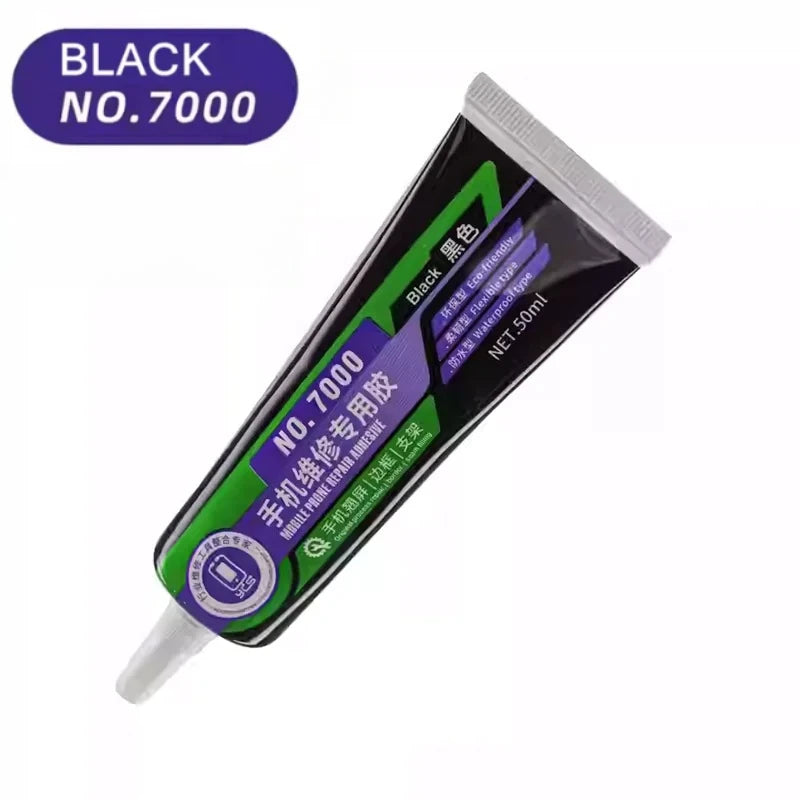 NO.7000 Black Soft Adhesive NO.7000 Computer Cell Phone Touch Screen Repair Frame Anti-vibration Universal Glue 50ML