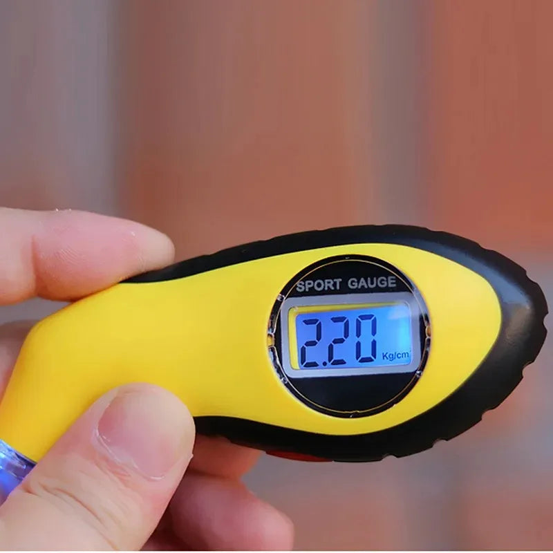 Digital LCD Auto Tire PSI Pressure Gauge Presta Schrader Valve Compatible for Car Truck Motorcycle Bike