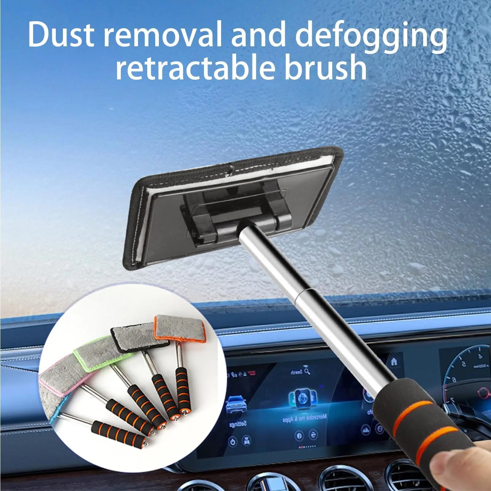 Car Cleaning Window Tool Car Window Cleaner Tool Auto Glass Cleaner Brush Microfiber Window Defogging Cleaning Tool With