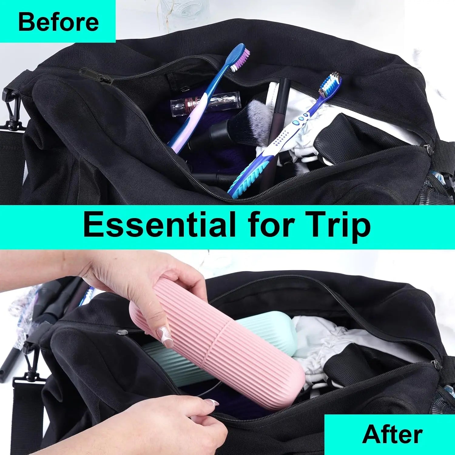 Portable Vertical-Striped Travel Wash Cup Simple Household Mouthwash Cup with Toothbrush And Toothpaste Storage Box