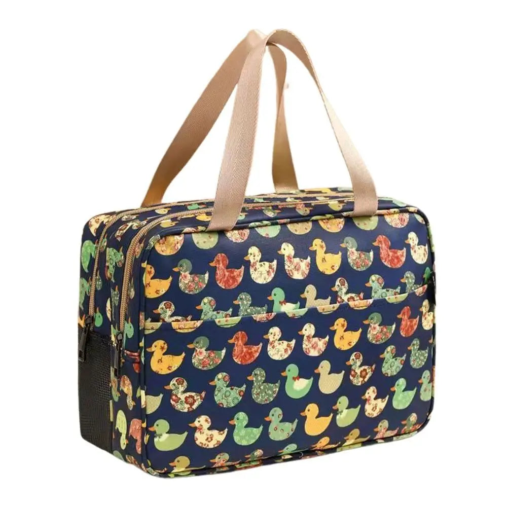 Mutlicolor Cosmetic Bag Multi-purpose PU+Mesh Cloth Storage Bag Dry Wet Separation Waterproof Toiletries Bag Travel Supplies