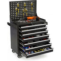Portable 7-Drawer Metal Tool Chest with Wheels and Lock for Garage and Workshop Storage