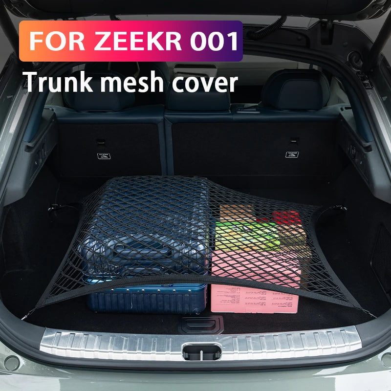 For ZEEKR 001 X 007 7X Rear luggage compartment fixed net pocket Mesh bag Car trunk storage mesh cover Car interior accessories