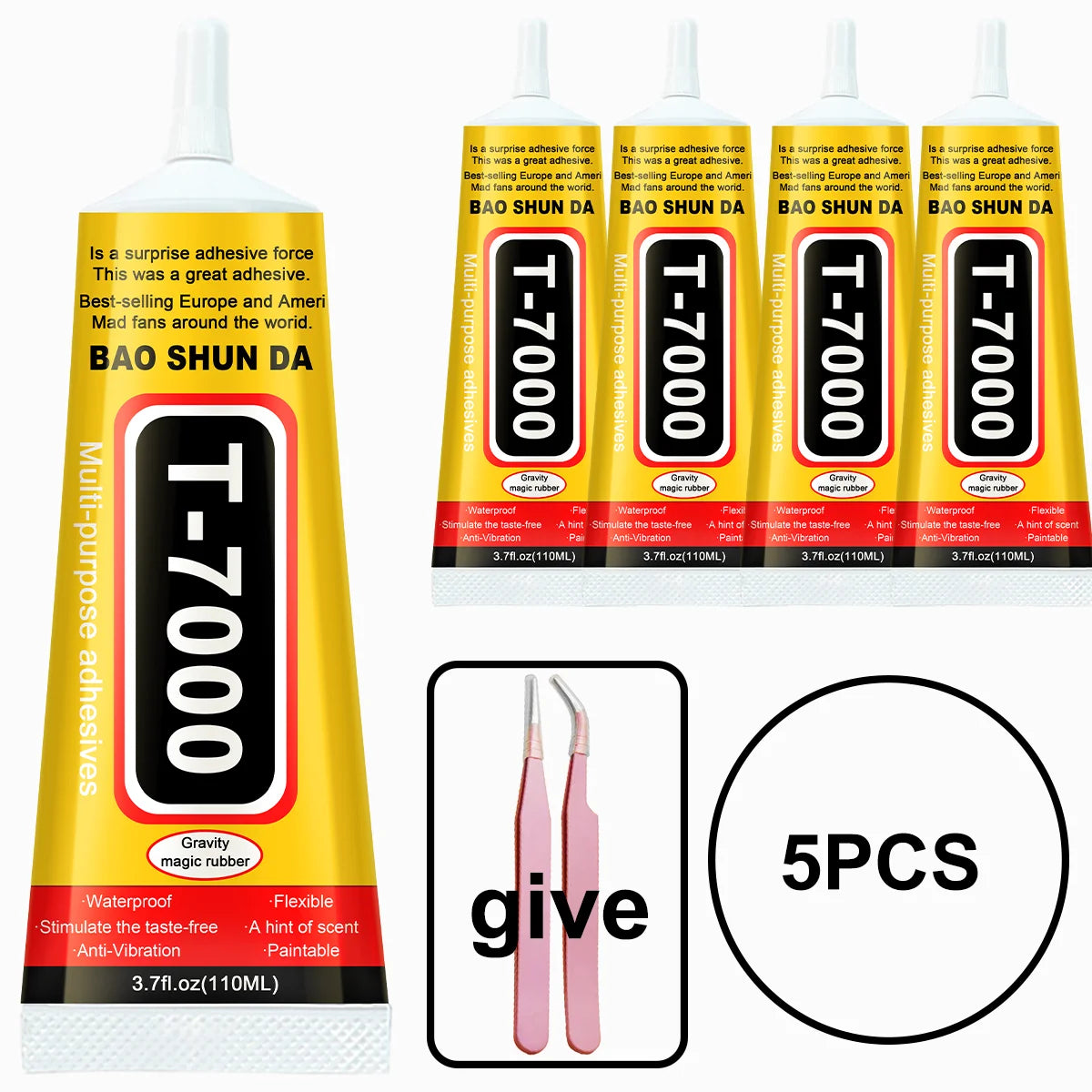 T7000 Glue 15ml 25ml 50ml 110ml 5pcs Strong Adhesive for Phone Screen Repair Jewelry DIY Craft Electronics Leather Shoe