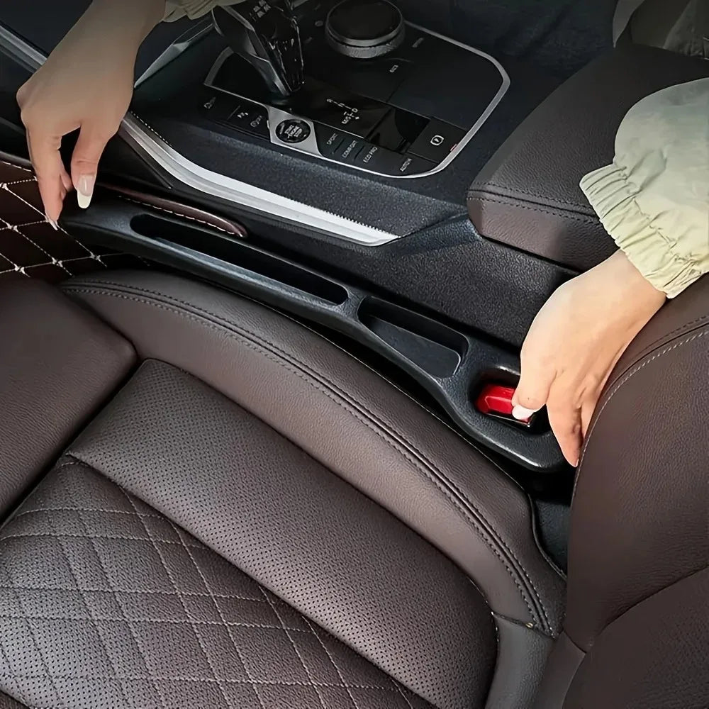 2Pcs Car Seat Gap Filler Organizer, PU Waterproof Seat Gap Plug Strip with 2 Grooves Design, For Auto Interior Gap Storage