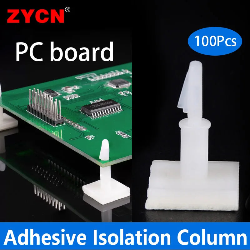 100PCS HC-5/6 Nylon Plastic Stick Fixed Clip PCB Module Spacer Standoff Lock Snap-In Adhesive 3MM Hole Support Isolation Column