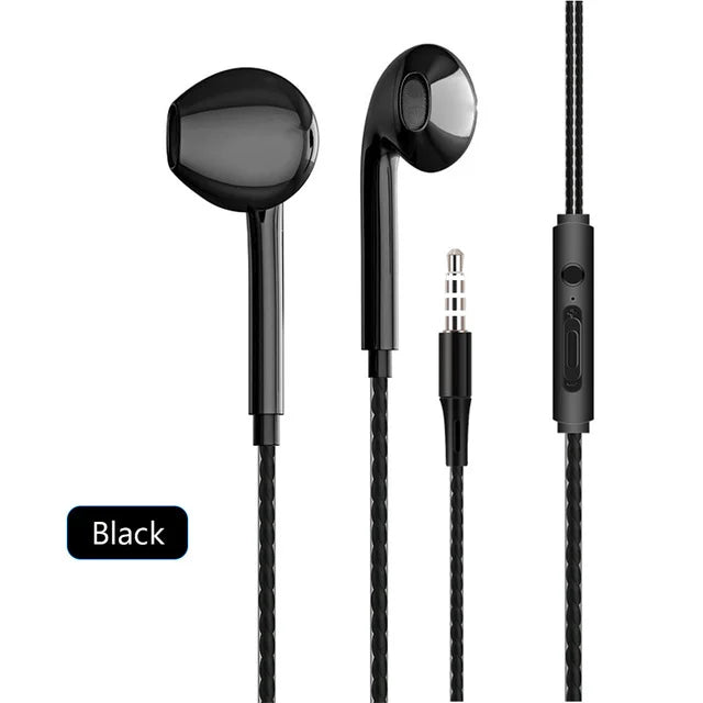 With Built-in Microphone 3.5mm In-ear Wired Headphones Bass Stereo Sport Earphones For Mobile Phone Smartphones Wire Headset