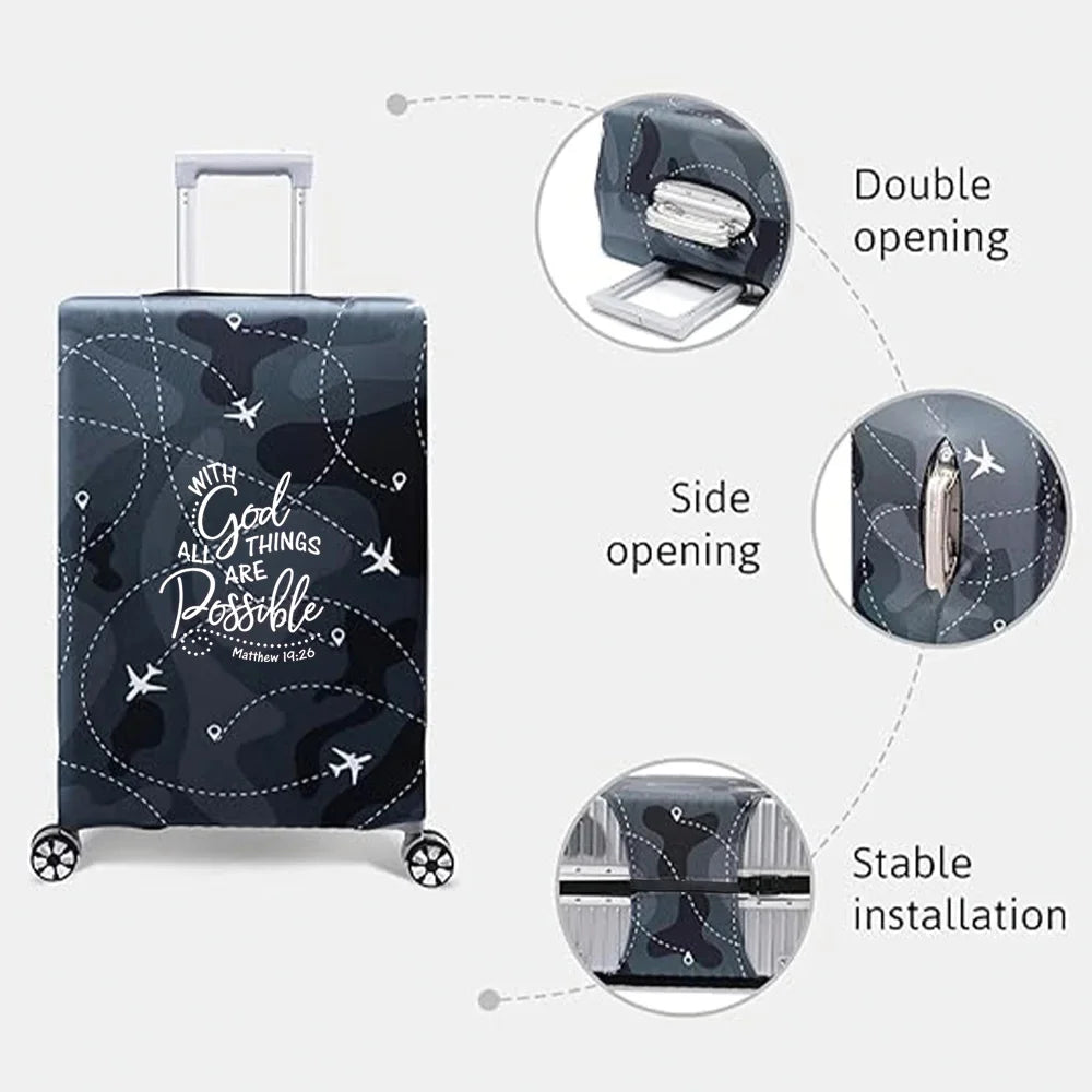 Luggage Cover Travel Suitcase Protective Cover Jesus Series Dust-Proof Thickened Elastic Fabric for 18-32inch Baggage Case