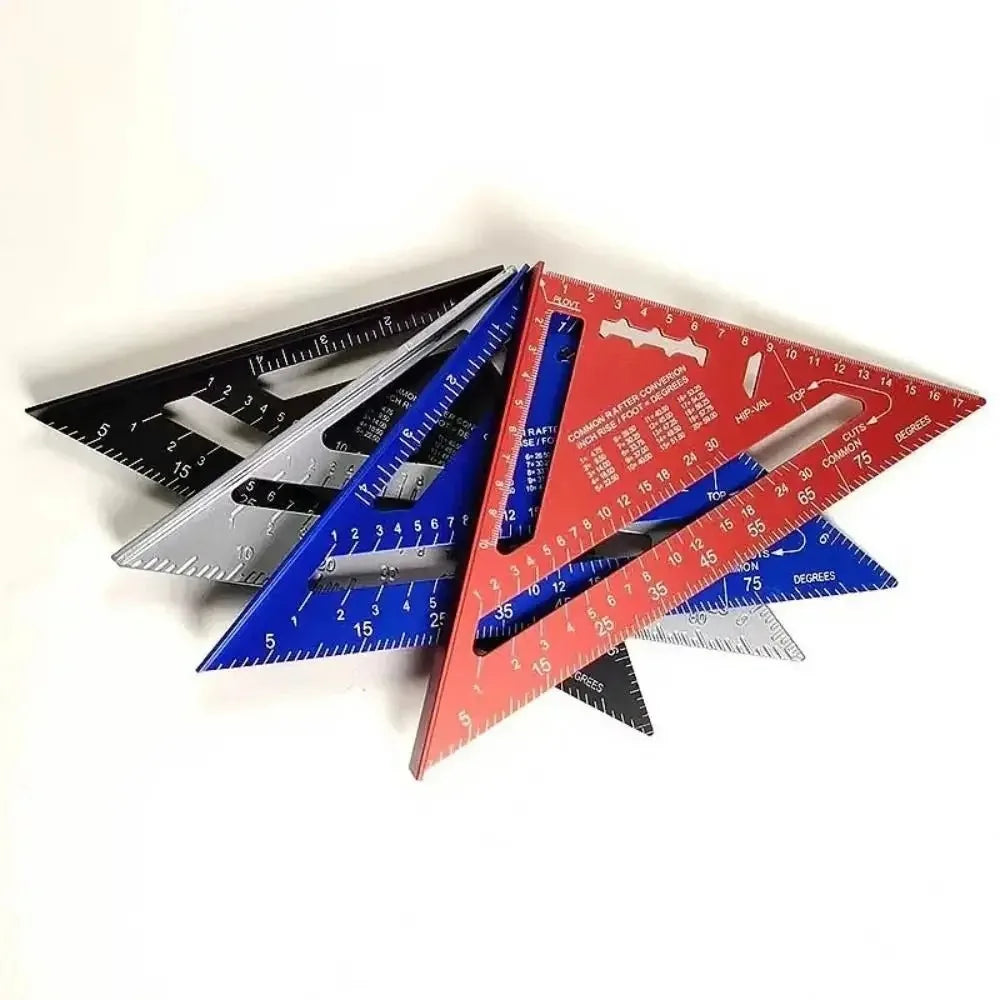 7Inch Triangle Ruler Measurement Tool Aluminium Alloy Carpenter Tools Inch Metric Angle Ruler Speed Square Woodworking Tools