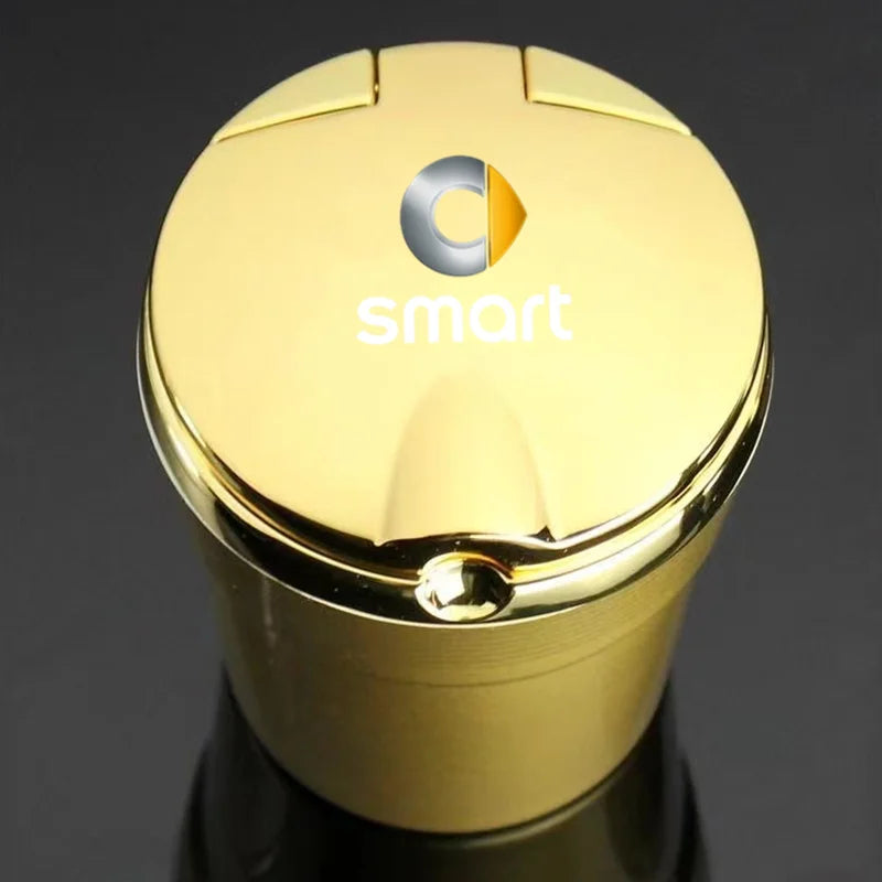 Car Ashtray with Lid Smell Proof Blue Led Portable Ashtray Cup for smart fortwo 451 450 452 453 454 Cabrio Forfour coupe