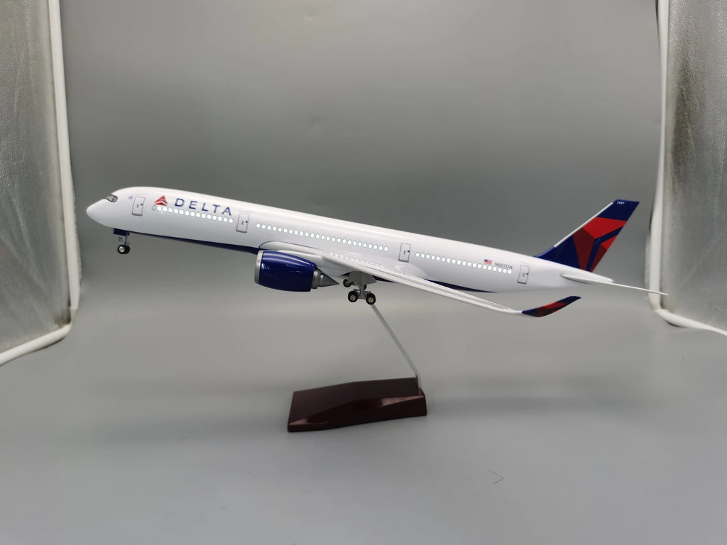 1/142 Scale 47CM Airplane A350 Delta Airways Airplane Model Toy with Wheel Landing Gear Aircraft Model Plane for Collectible