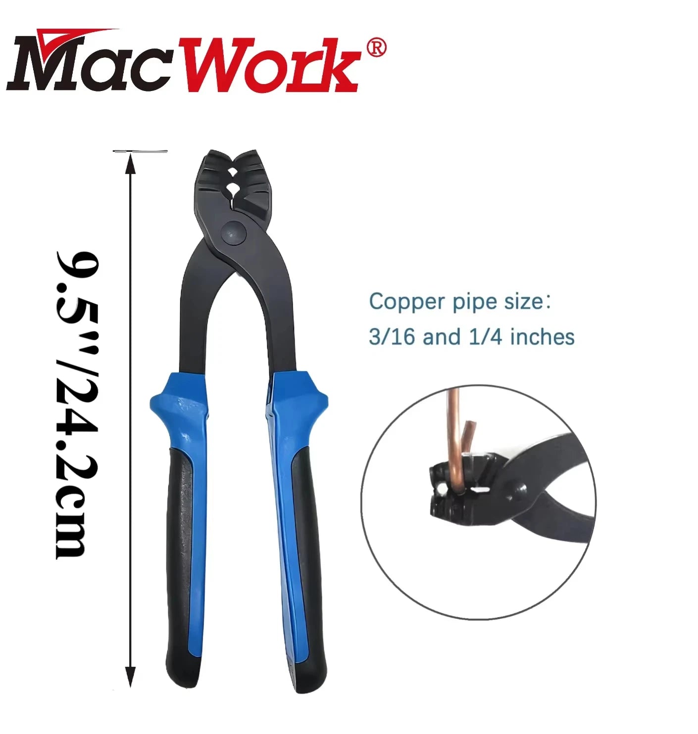 9-Inch Brake Line Bender Pliers, Brake Line Bending Tool, 1/4" & 3/16" Bender Pliers, Suitable for Bending Brake Lines