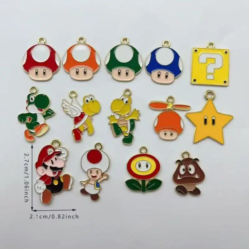 10 pieces/batch of cute cartoon enamel pendants, used for DIY earring jewelry making bracelets earrings handmade accessories