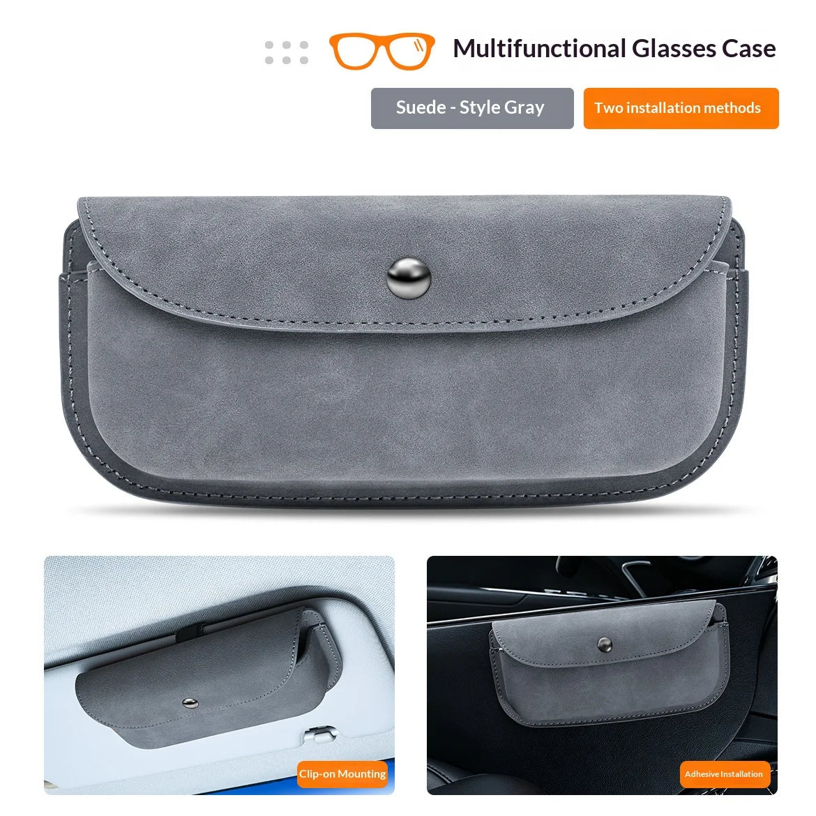 Car-mounted Glasses Holder - Car Sunshade Cover Storage Bag Holder - Car-mounted Glasses Frame Personalized Interior Hanging Box