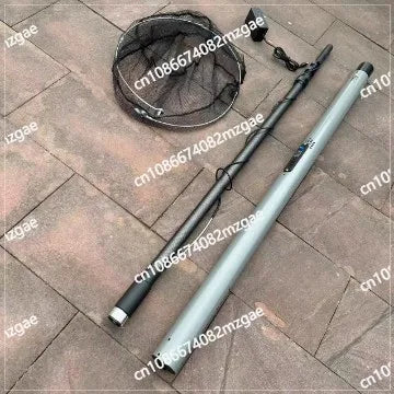 4.2m 9000W Ultra-light Aluminum Alloy Electric Automatic Telescopic Fishing Net Foldable Hand Tool,fish net electric 물고기 전기충격뜰채