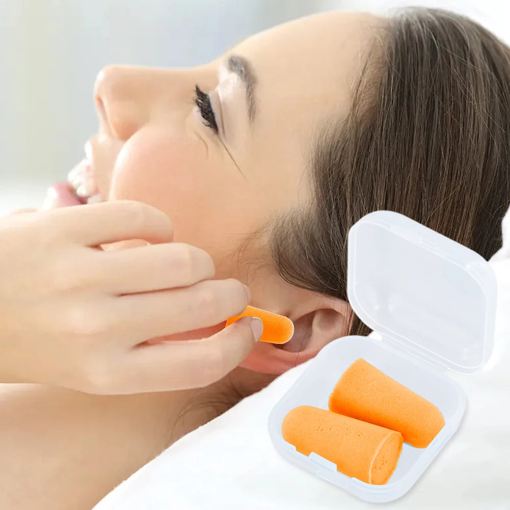 1 Pair Ear Protection Plugs Noise Reduction Sound Insulation Earplug with Storage Box Flexible Earplugs Reusable