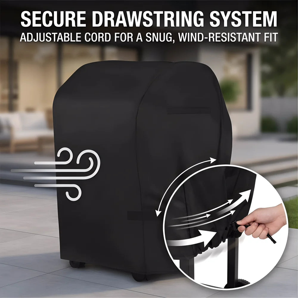 Gas Grill Cover 22-72 Inch, Waterproof Anti-UV Fade Resistant BBQ Cover, Hook-and-Loop Straps for Most Grills