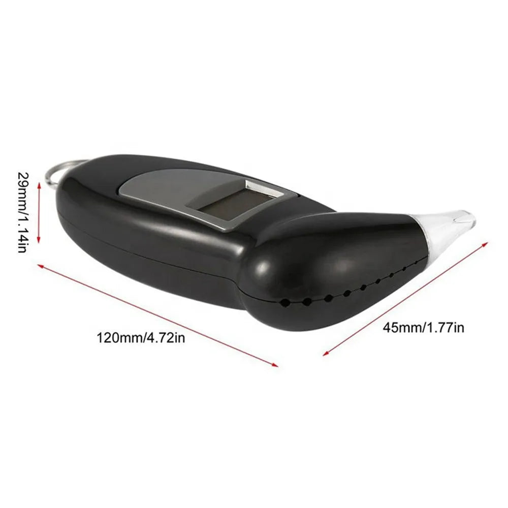 Handheld LCD Screen Digital Breath Alcohol Detector Breathalyzer Alcohol Tester Display For Safety Driving With 5 Mouthpieces