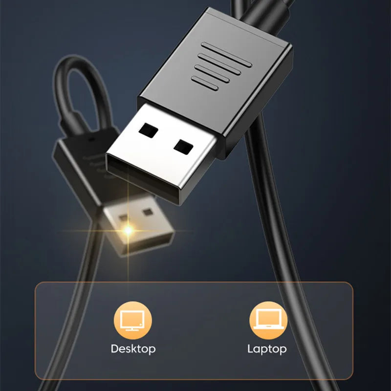 3M Long USB Wired Headphones In-ear Earphones With Mic USB-A Cable Handsfree Headset Gaming USB Earbuds For Desktop Laptop PC