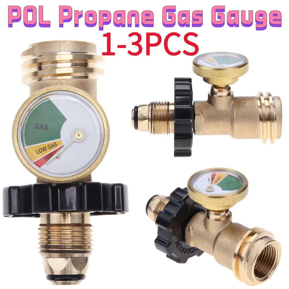 Universal BBQ Gas Propane Pressure Gauge Tank RV Pressure Gauge Level Indicator for Outdoor BBQ Accessories