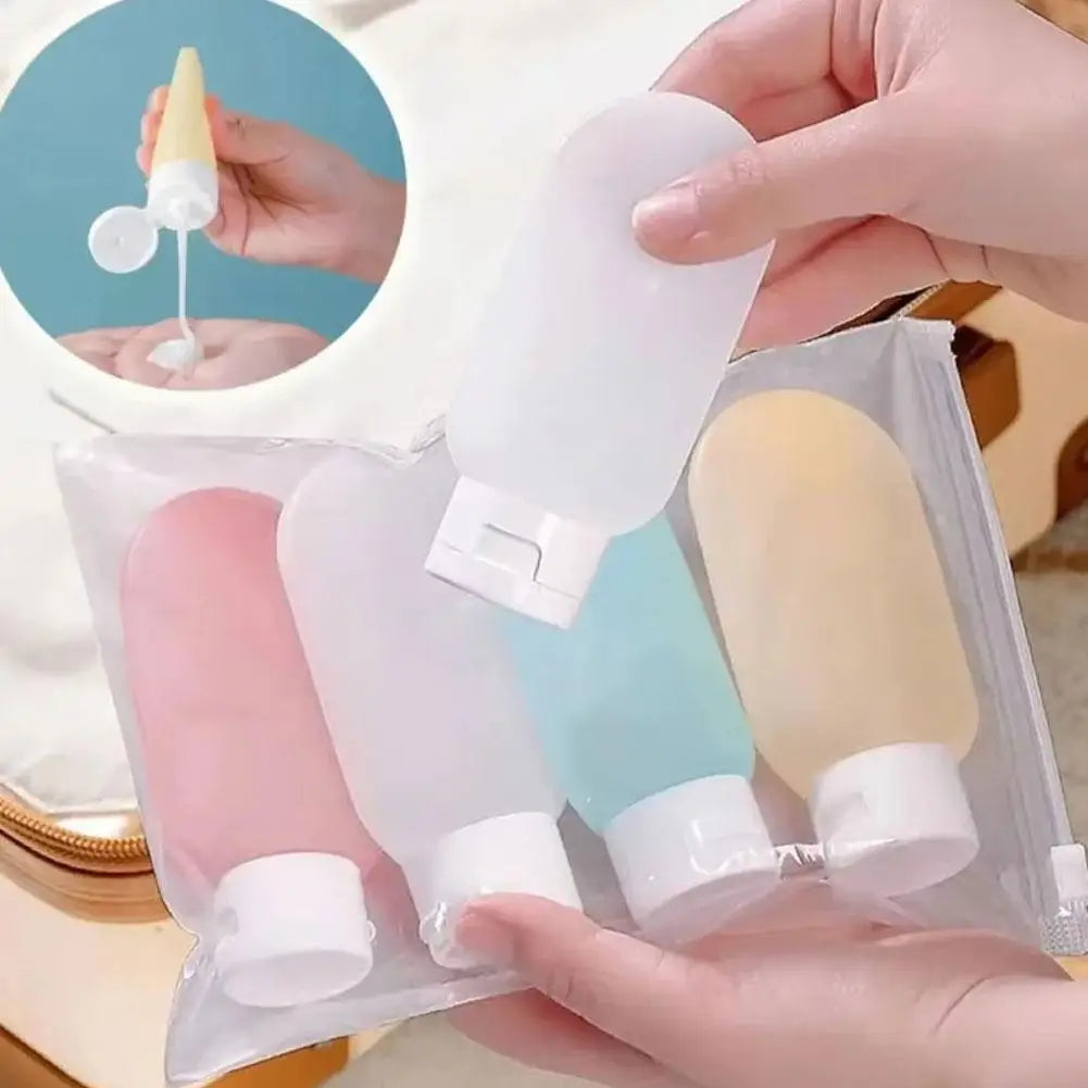 Fashion New Portable Travel Shampoo Bottle 4Pcs Set Refillable Bottle 60ml Soft Lotion Container Squeeze Tube Empty Bottle