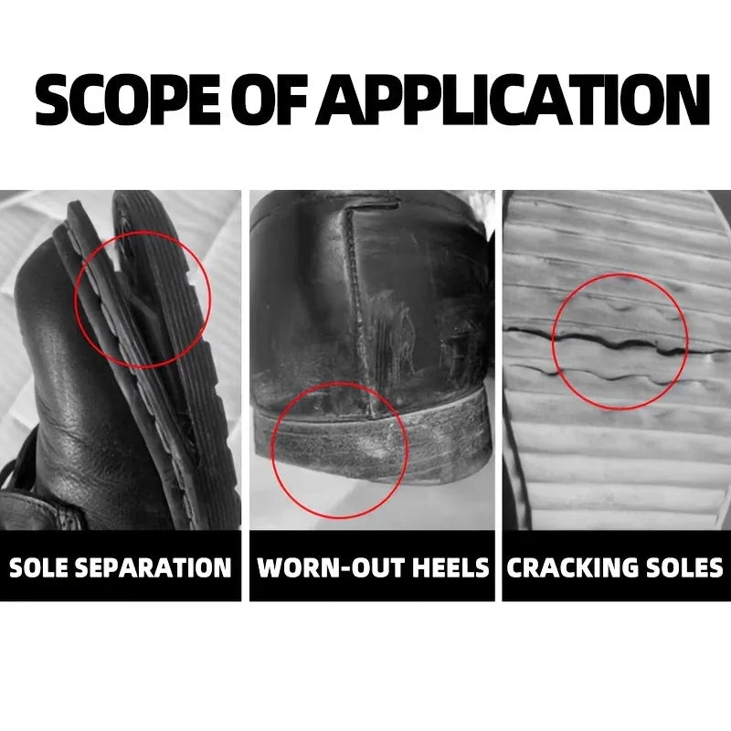 Sole Repair Filling Adhesive | Heel Wear Repair & Detached Sole Bonding | Suitable for Rubber and Shoe Repair, 20ml Give Scraper