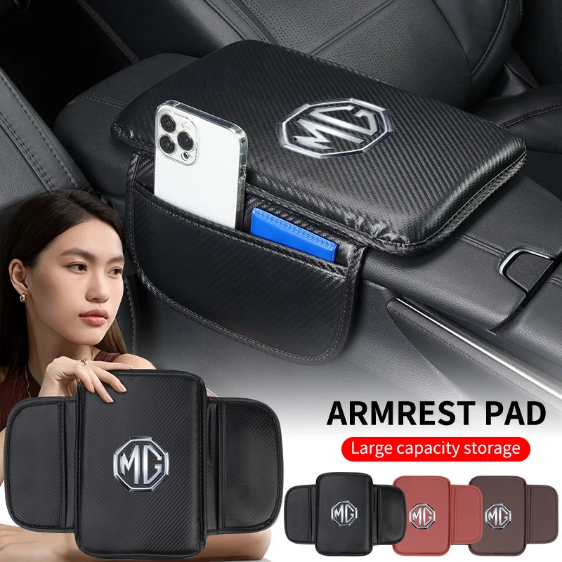 Car Armrest Cushion Console Protector Cover Elbow Storage Pad For Morris Garages MG 6 3 5 7 TF ZR ZS HS GS GT Hector RX5 RX8 350