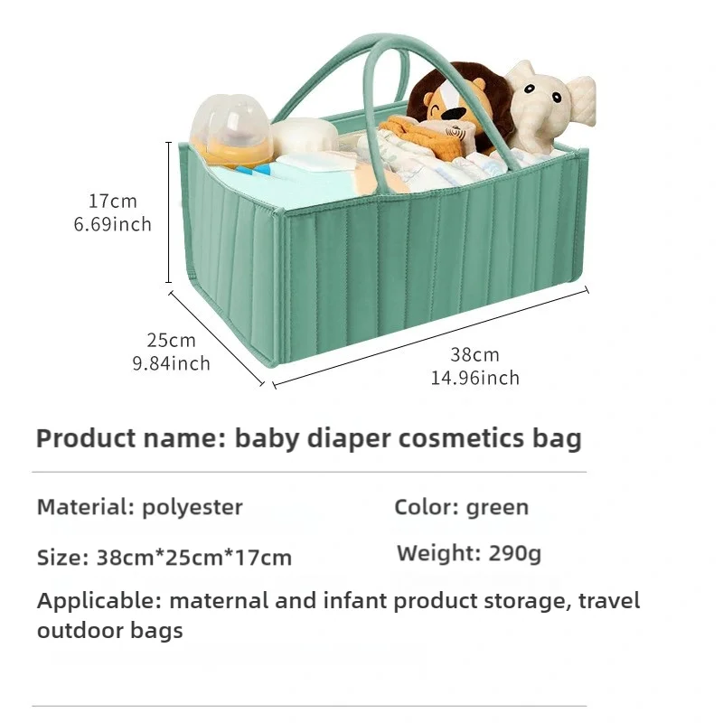 Baby Stroller Bag Home Storage Bag Large Capacity Felt Cloth Mommy Bags Carrying Handle Diaper Storage Bags Stroller Organizer