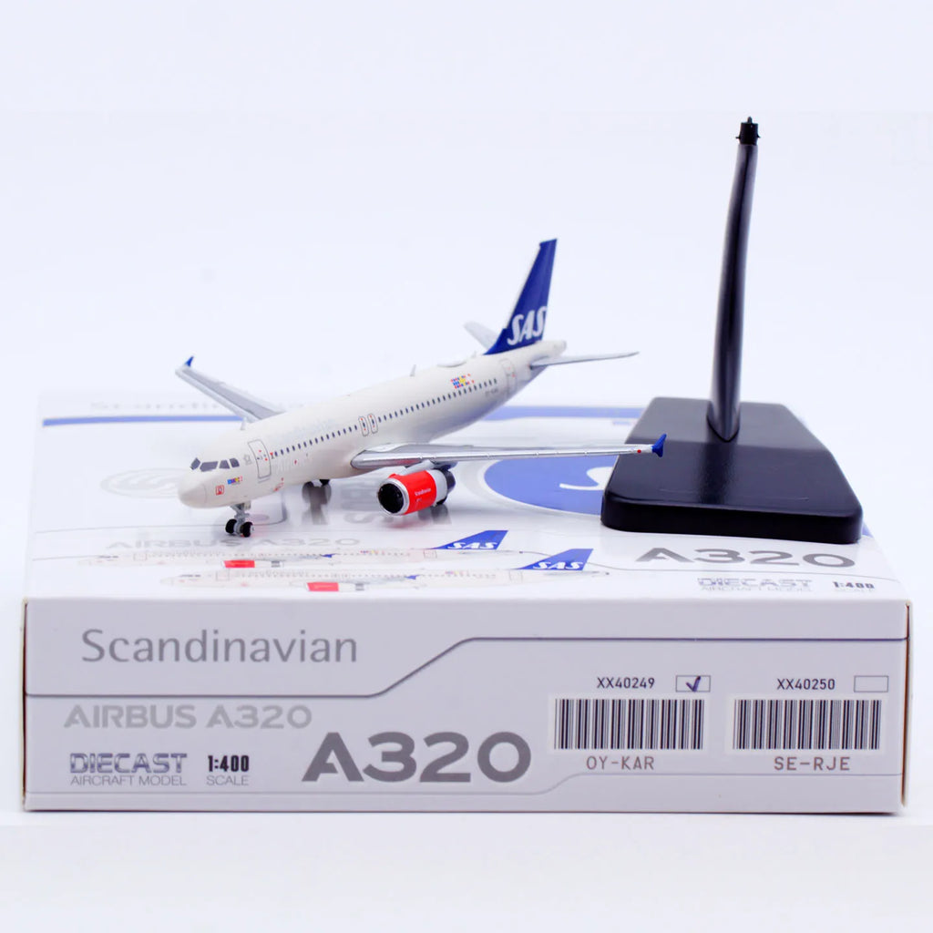 XX40249 Alloy Collectible Plane Gift JC Wings 1:400 Scandinavian Airlines SAS Airbus A320 Diecast Aircraft JET Model OY-KAR