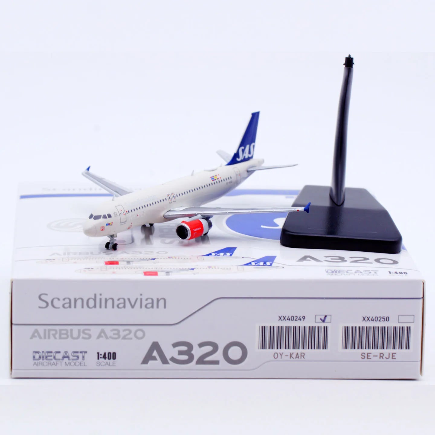 XX40249 Alloy Collectible Plane Gift JC Wings 1:400 Scandinavian Airlines SAS Airbus A320 Diecast Aircraft JET Model OY-KAR