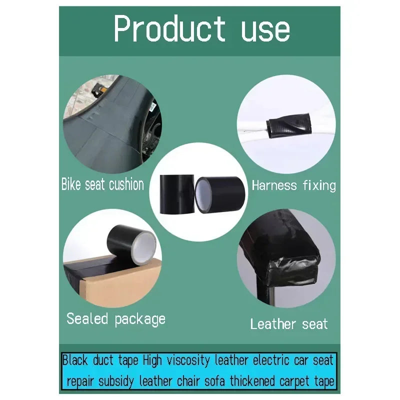 Strong Waterproof Faux Leather Self Adhesive Sheet PU Repair Scooter Motorcycle Leather Chair Sofa DIY Patch Black