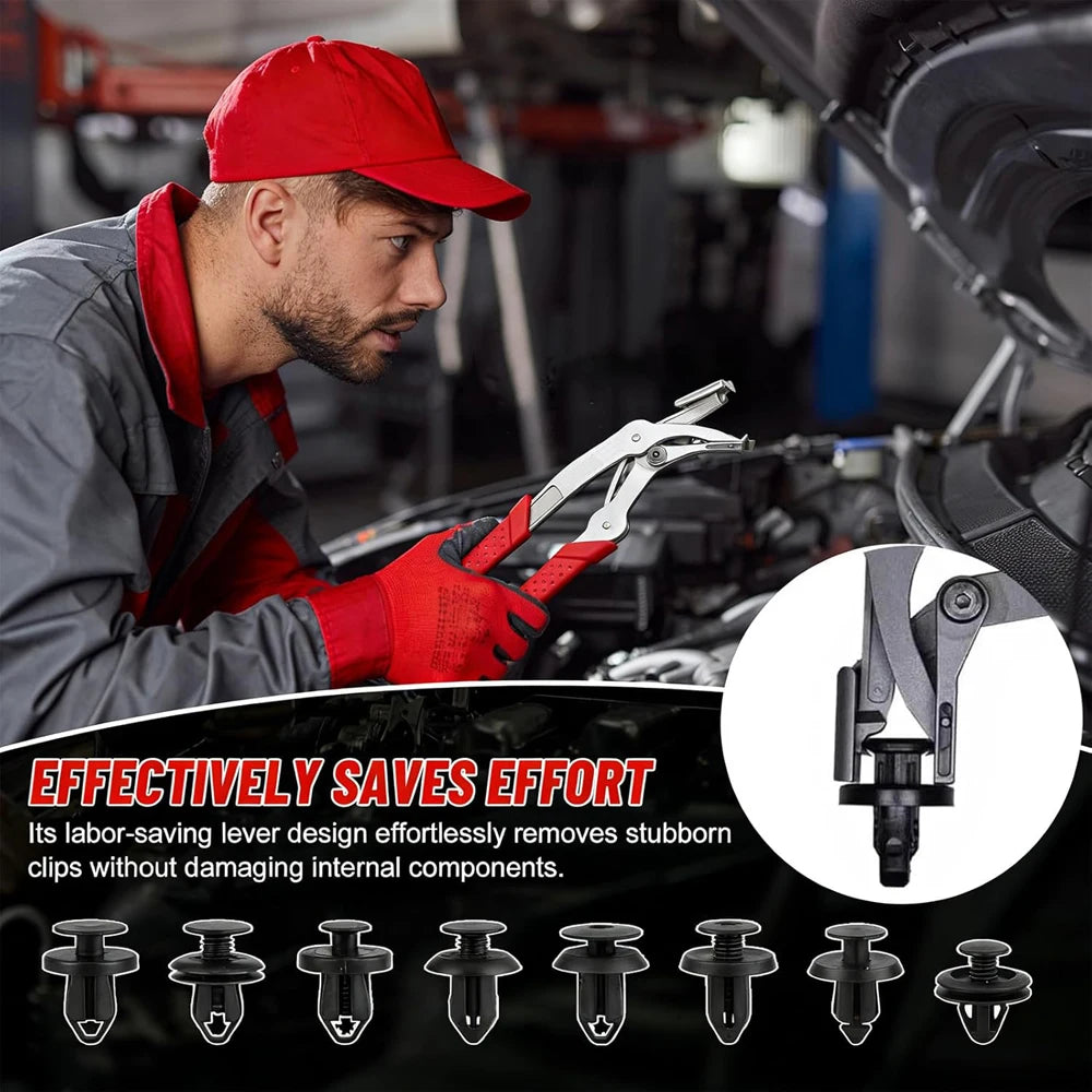 Car Clip Pliers Panel Clip Removal Pliers Spring Loaded Fastener Removal Tool for Removing Automotive Fasteners Clips Door Panel