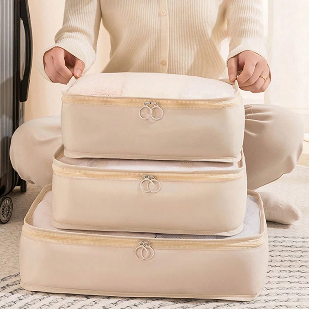 3PCS Multifunctional Clothing Storage Bag, Multiple Sizes and Specifications, Storage Travel Bag Set, Simple to travel.-zmt
