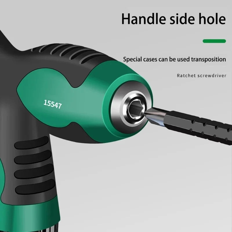 2 in 1 T-Shape Household Ratchet Handle Screwdriver Set Ratchet Screwdriver Bit Insulated Handle For Electrician Tool in