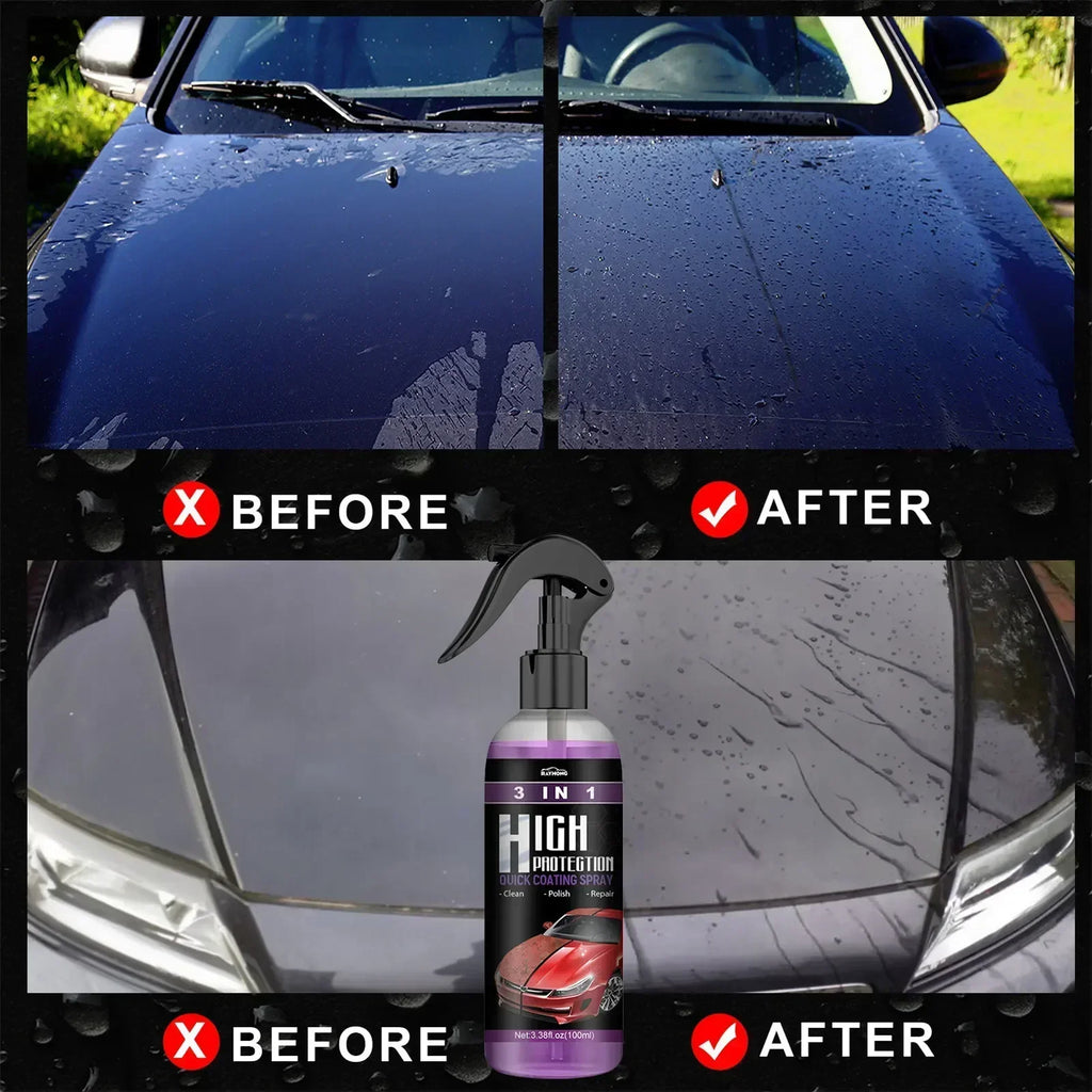 3 In 1 Quick Coating Spray High Protection Shine Armor Ceramic Car Wash Shield Coating Cleaning Nano Polishing Paint Wax Amagi