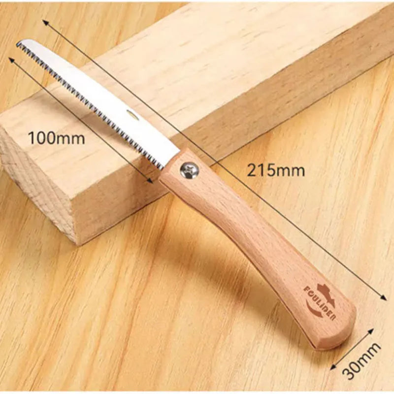 1pcs Walnut Wood Handle Mini Folding Saw, Portable Small Hand Saw for Woodworking, Camping & DIY Craft Projects