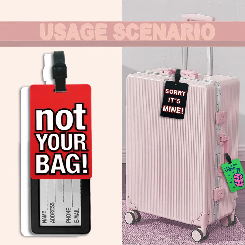 Luggage Bag Label PVC Luggage Bag Tote Bag Travel Bag Label With Business Card And Privacy Cover IT'S NOT YOU BAGS