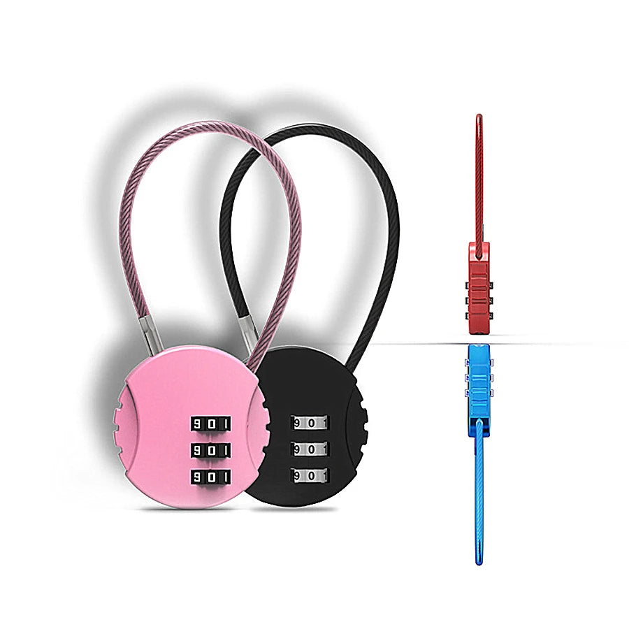 3 Digits Lock Multifunctional Smart Airplane Lock Zinc Alloy Suitcase Luggage Bag Password Key Anti-theft Lock with Long Chains