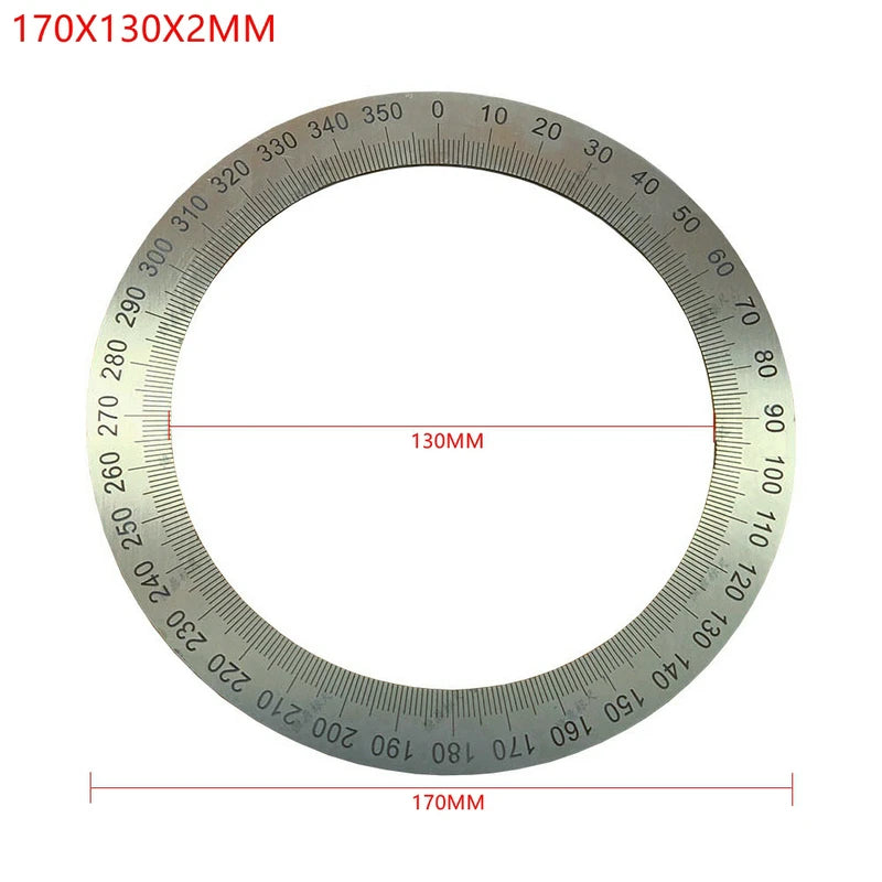 Stainless Steel Lathe Dial Disc 360 Degree Disc Universal Measuring Disc (Diameter:70 110 120 130 90 120 170 190 200MM)
