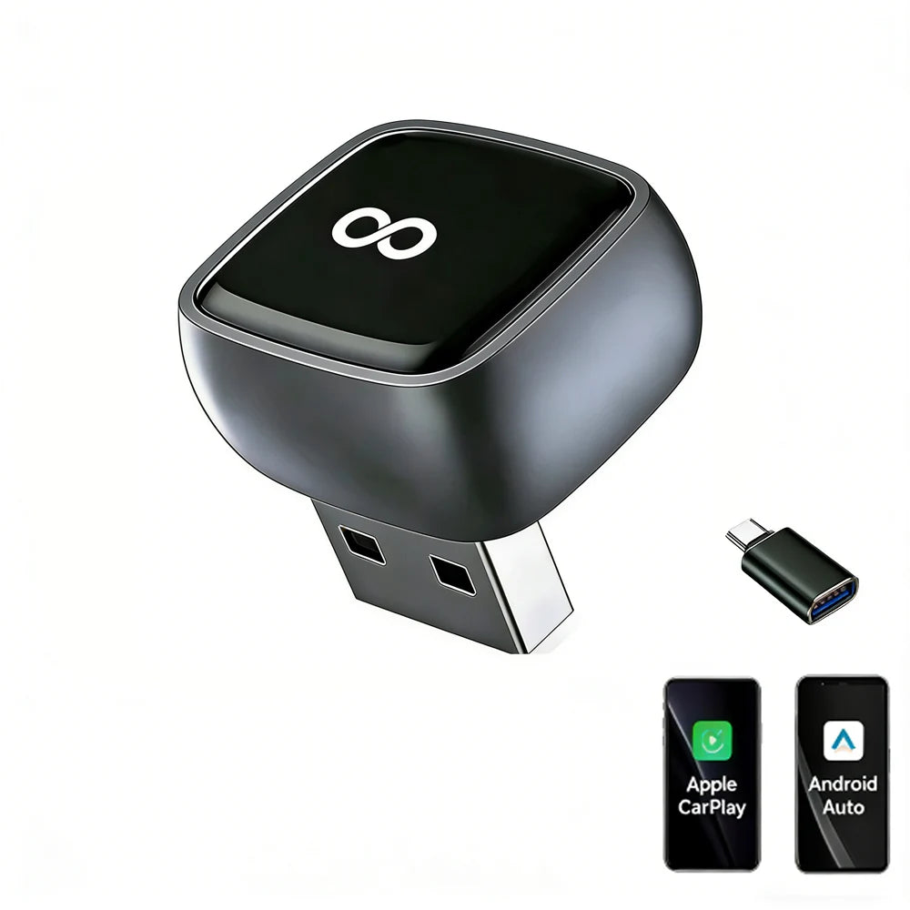 Mini Wireless CarPlay Adapter for Apple iPhone - Upgrade Wired CarPlay to Wireless, One-Tap Multi-User Switch, Plug & Play, Fast
