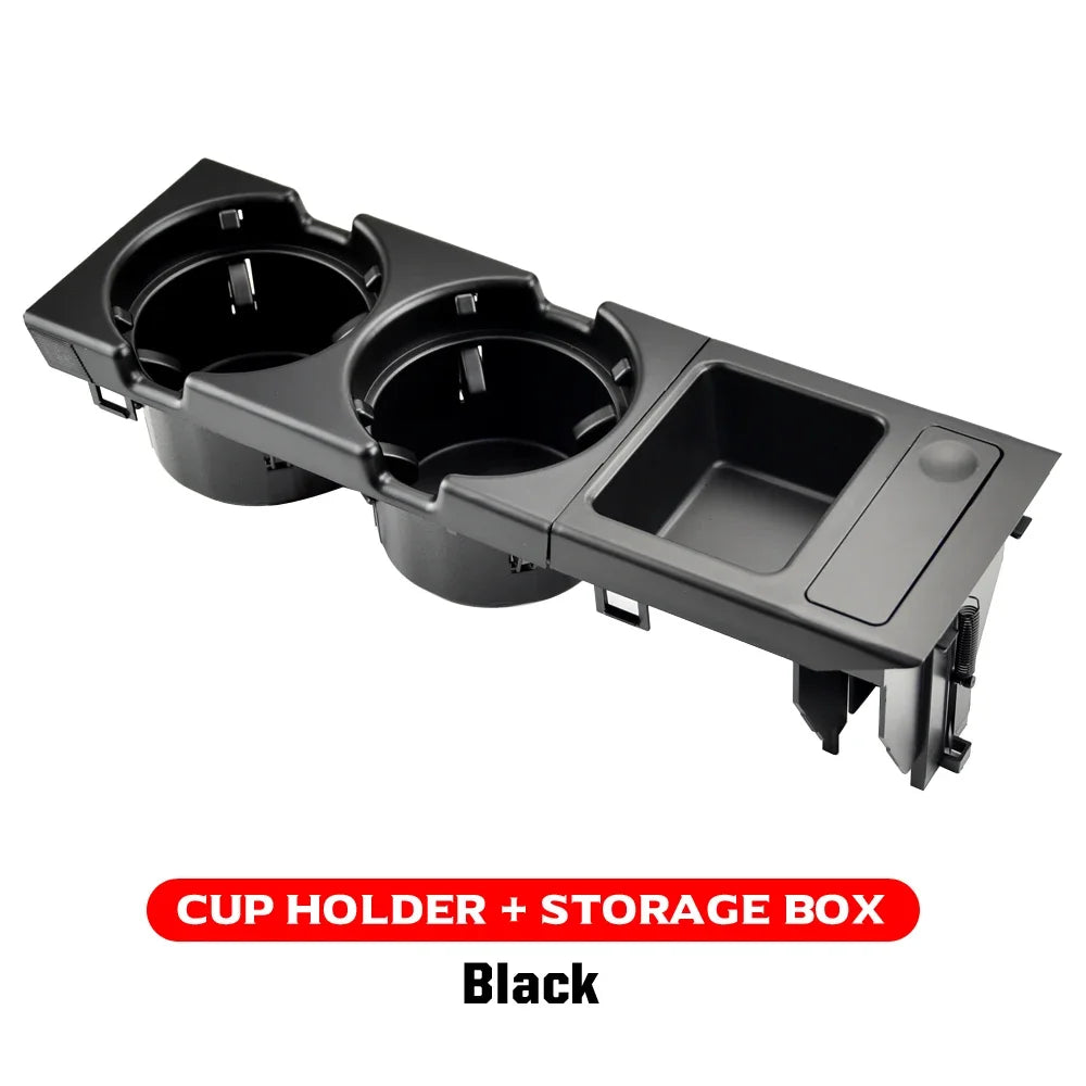 New Double Hole Car Styling Front Center Console Storage Box Coin + Cup Holder For BMW E46 Series 1999-2006 51168217953