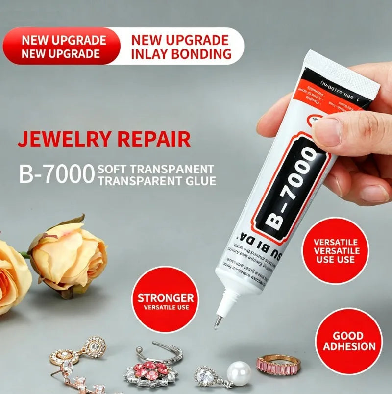 B7000 Glue, Clear Adhesive for Jewelry Rhinestone & Phone Case Repair, DIY Craft Glue